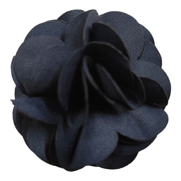 MEN'S LARGE SOLID DARK NAVY LAYERED LAPEL PIN FLOWER. - Picture 1 of 1